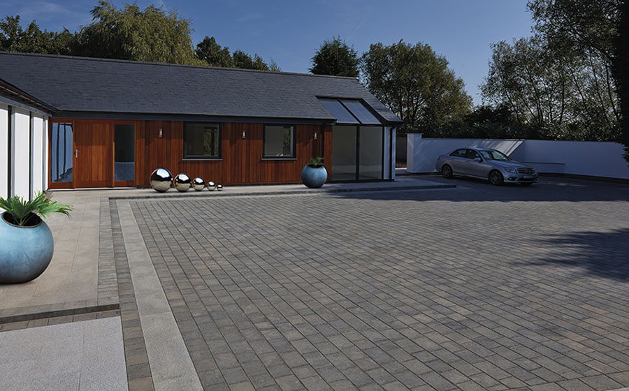 Block paving court area